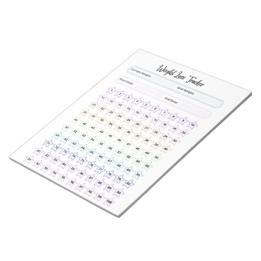 Vorlage für anpassbare Gewichtsabnahme-Tracker Notizblock (angewinkelt)