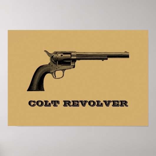 Vorlage für antike Colt Revolver Gun Illustration Poster (Vorne)