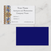 Vorlage für antike florale Border Business Card Visitenkarte (Vorne/Hinten)