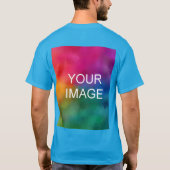 Vorlage für Aquamarine Blue Add-Image-Logo T-Shirt (Rückseite)