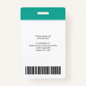 Vorlage für Aquamarine Firmenlogos Name des Fotos  Ausweis (Rückseite)