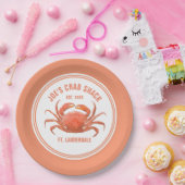 Vorlage für Aquarellfarben Korallenroter Krebs Pappteller (Party)