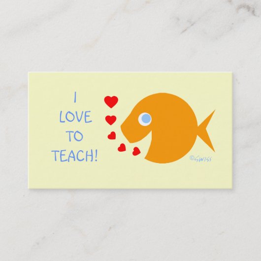 Vorlage für Assistenzelementare Lehrerin Goldfish Visitenkarte (Vorderseite)