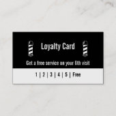 Vorlage für Barber Black und White Loyalty Card Visitenkarte (Vorderseite)