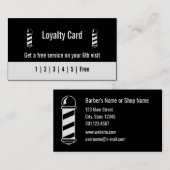 Vorlage für Barber Black und White Loyalty Card Visitenkarte (Vorne/Hinten)