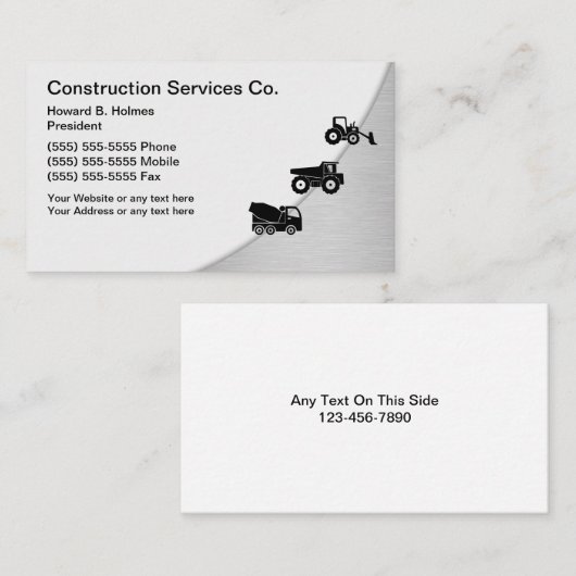 Vorlage für Baukarten Visitenkarte (Vorne/Hinten)