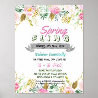 Vorlage für bearbeitbaren Frühjahrsflatter-Flyer Poster