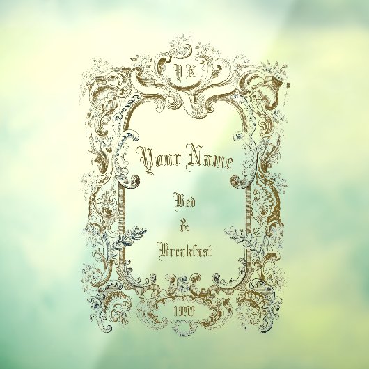 Vorlage für Bed & Breakfast für viktorianische Ära Fensteraufkleber (Blatt 3)