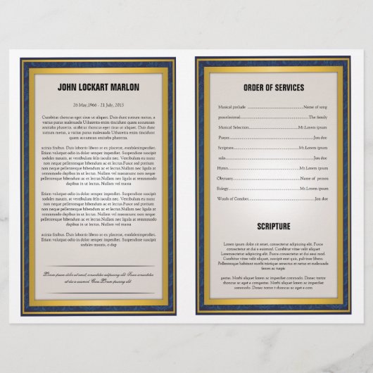 Vorlage für Beerdigungsbroschüren (Rückseite)