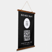 Vorlage für benutzerdefinierbare QR-Code-Firmenlog Wandteppich Mit Holzrahmen (Gewinkelt)