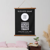 Vorlage für benutzerdefinierbare QR-Code-Firmenlog Wandteppich Mit Holzrahmen (Schlafzimmer)