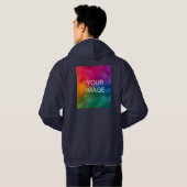 Vorlage für benutzerdefinierte, blaue Add-Image-Lo Hoodie (Schwarz voll)