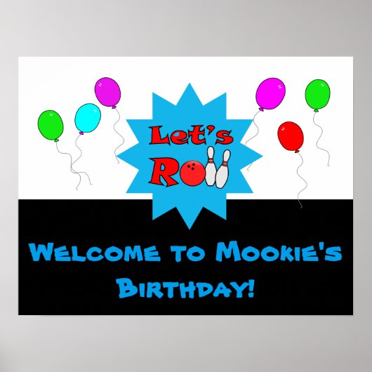 Vorlage für benutzerdefinierte Bowling-Poster Poster (Vorne)