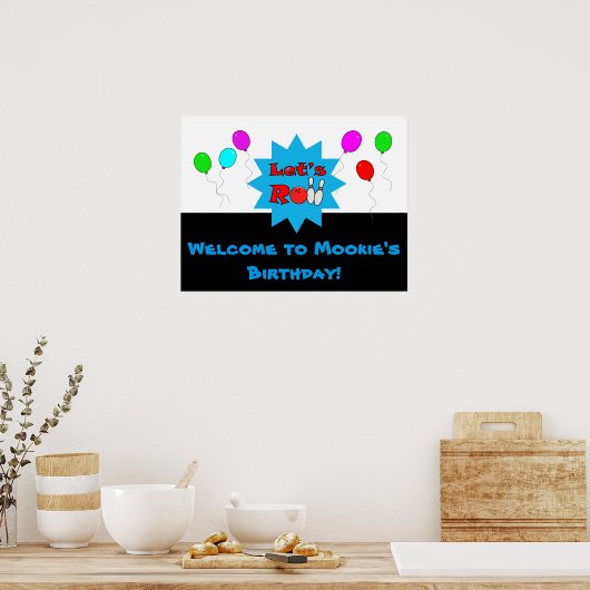 Vorlage für benutzerdefinierte Bowling-Poster Poster (Küche)