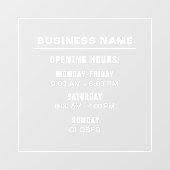 Vorlage für benutzerdefinierte, einfache Geschäfts Fensteraufkleber (Blatt)