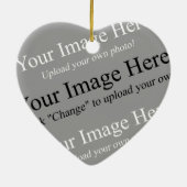 Vorlage für benutzerdefinierte Foto-Herzornamente Keramikornament (Hinten)