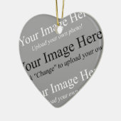 Vorlage für benutzerdefinierte Foto-Herzornamente Keramikornament (Links)