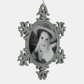 Vorlage für benutzerdefinierte Foto Pewter Snowfla Schneeflocken Zinn-Ornament (Links)