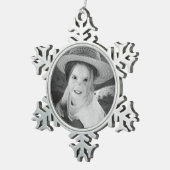 Vorlage für benutzerdefinierte Foto Pewter Snowfla Schneeflocken Zinn-Ornament (Rechts)