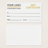 Vorlage für benutzerdefinierte Geschenkgutachten (Vorne & Hinten)