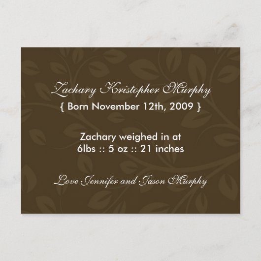 Vorlage für benutzerdefinierte Herbst-Geburtserklä (Rückseite)