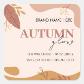 Vorlage für benutzerdefinierte Herbstkerzen | Herb Quadratischer Aufkleber (Vorderseite)