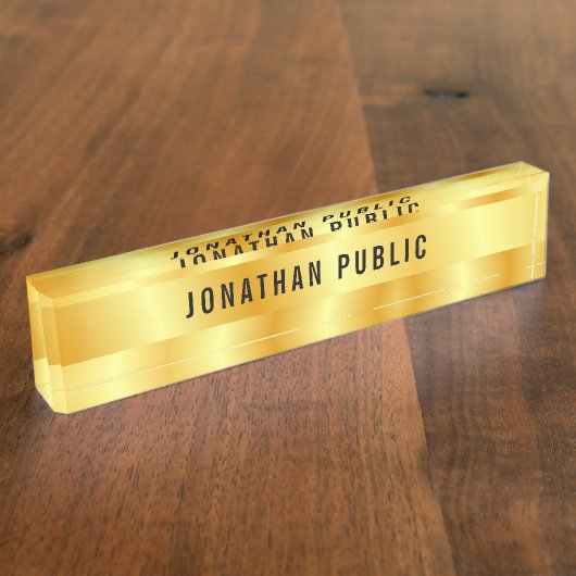 Vorlage für benutzerdefinierte Imitat Gold Elegant Namensplakette (Seite)