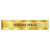 Vorlage für benutzerdefinierte Imitat Gold Elegant Namensplakette (Vorderseite)