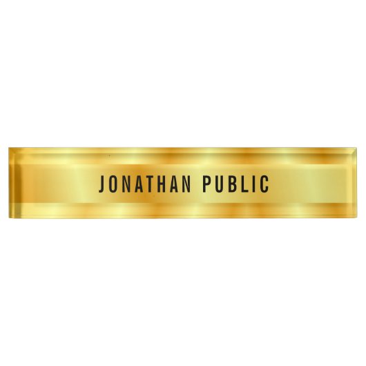 Vorlage für benutzerdefinierte Imitat Gold Elegant Namensplakette (Vorderseite)