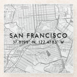 Vorlage für benutzerdefinierte Karten und Koordina Glasuntersetzer