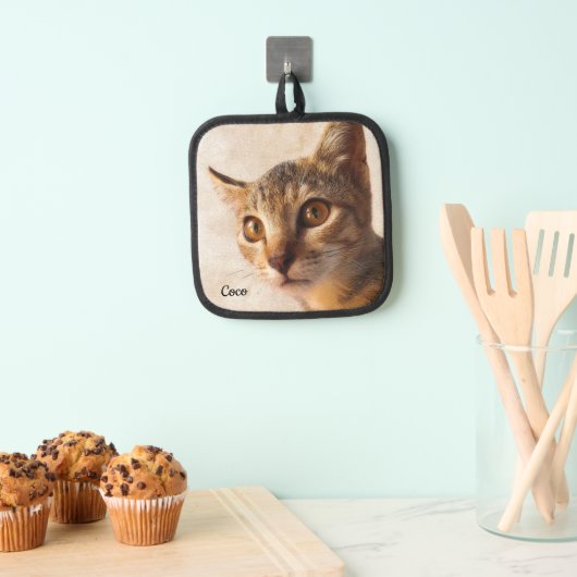 Vorlage für benutzerdefinierte Katzen-Fotovorlage Topflappen (Insitu (Hängend))