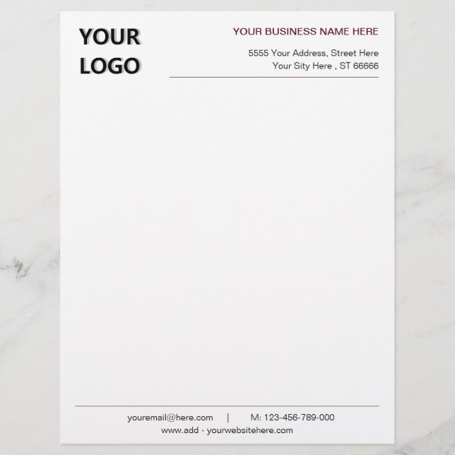 Vorlage für benutzerdefinierte Logos und Geschäfts Briefbogen (Vorderseite)