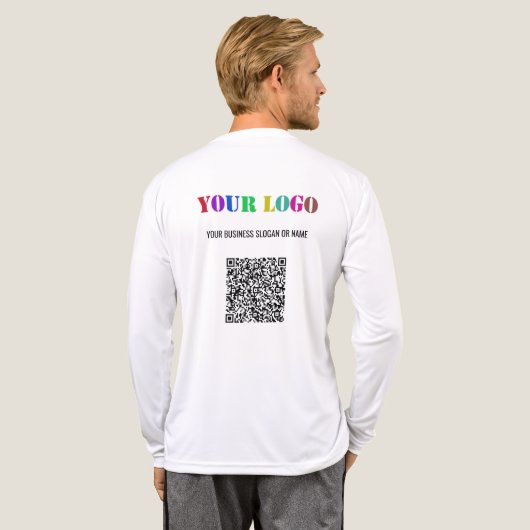 Vorlage für benutzerdefinierte Logos und QR-Code Tri-Blend Shirt (Voller Rücken)