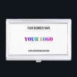 Vorlage für benutzerdefinierte Logos und Textgesch Visitenkarten Dose<br><div class="desc">Benutzerdefinierte Farben und Schriftart - Entwerfen Sie Ihre eigenen Personalisierten Visitenkarten-Cases mit Ihrer Firmenlogo- und Namensseite oder mit Ihrem Firmenlogo oder einer Geschäftskarten-Geschenkgutscheine - Logo oder QR-Code hinzufügen - Foto / Name - Firma / Website / oder E-Mail / Telefon / Soziale Medien / Mehr - Verkleinern, verschieben oder entfernen...</div>
