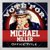 Vorlage für benutzerdefinierte Onkel-Sam-Kampagne Poster (Vorne)