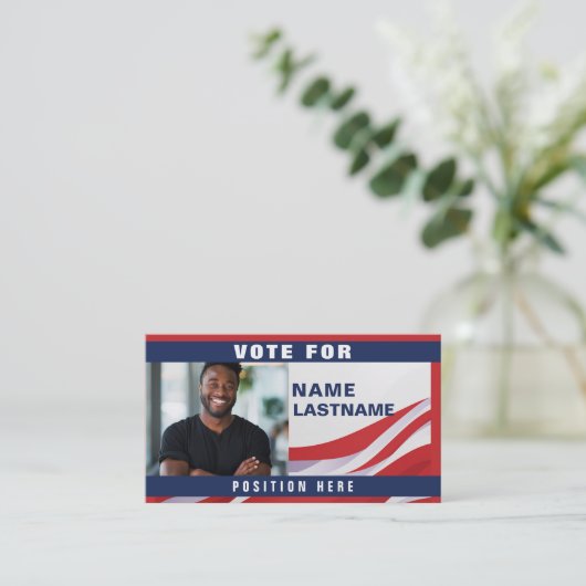Vorlage für benutzerdefinierte politische Kampagne Visitenkarte (Stehend Vorderseite)