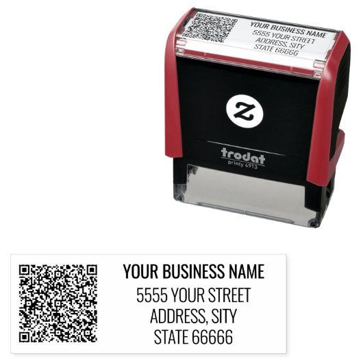 Vorlage für benutzerdefinierte QR-Code Name-Adress Permastempel (Beispiel)
