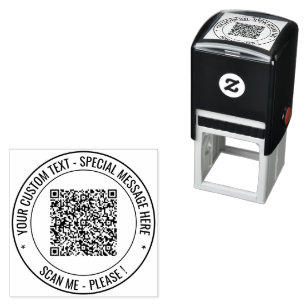 Vorlage für benutzerdefinierte QR-Code-Scan-Info T Permastempel