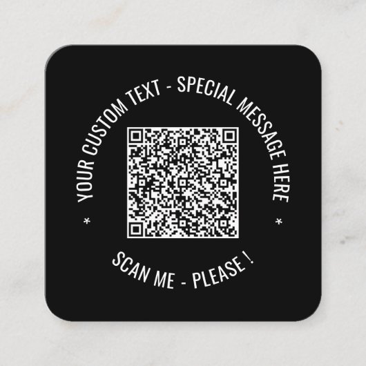 Vorlage für benutzerdefinierte QR-Code-Textbearbei Quadratische Visitenkarte (Vorderseite)