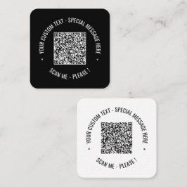 Vorlage für benutzerdefinierte QR-Code-Textbearbei Quadratische Visitenkarte