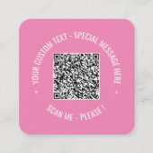 Vorlage für benutzerdefinierte QR-Code-Textfarbenk Quadratische Visitenkarte (Vorderseite)