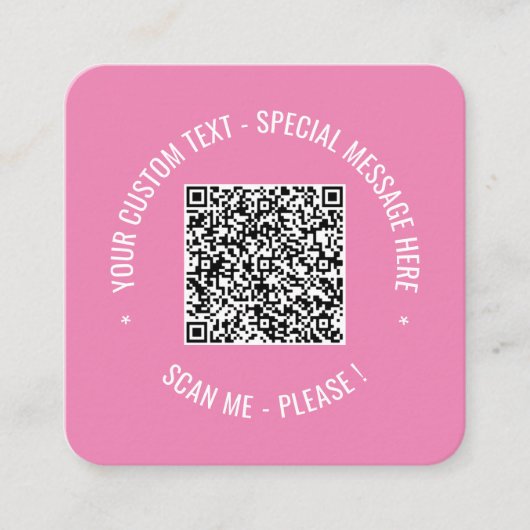 Vorlage für benutzerdefinierte QR-Code-Textfarbenk Quadratische Visitenkarte (Vorderseite)