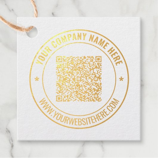 Vorlage für benutzerdefinierte QR-Code-Textfoil-Fa Geschenkanhänger (Vorderseite)