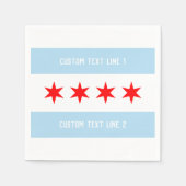 Vorlage für benutzerdefinierte Text-Chicago-Flag Serviette (Vorderseite)