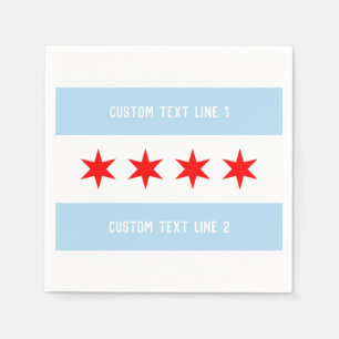 Vorlage für benutzerdefinierte Text-Chicago-Flag Serviette