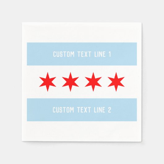 Vorlage für benutzerdefinierte Text-Chicago-Flag Serviette (Vorderseite)