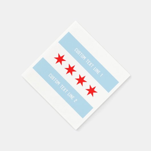 Vorlage für benutzerdefinierte Text-Chicago-Flag Serviette (Ecke)