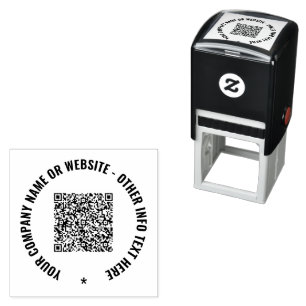Vorlage für benutzerdefinierten QR-Code und runde  Permastempel