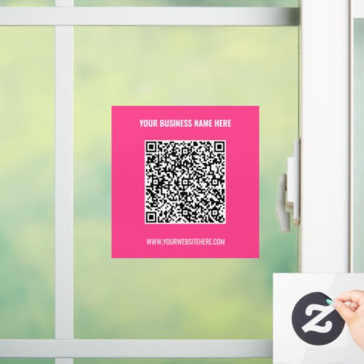 Vorlage für benutzerdefinierten QR-Code und Textfe Fensteraufkleber (Zuhause)