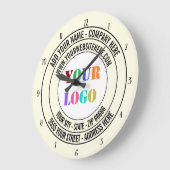 Vorlage für benutzerdefiniertes Firmenlogo und Tex Große Wanduhr (Winkel)